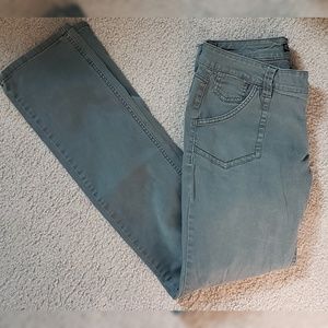 Army green straight leg pants